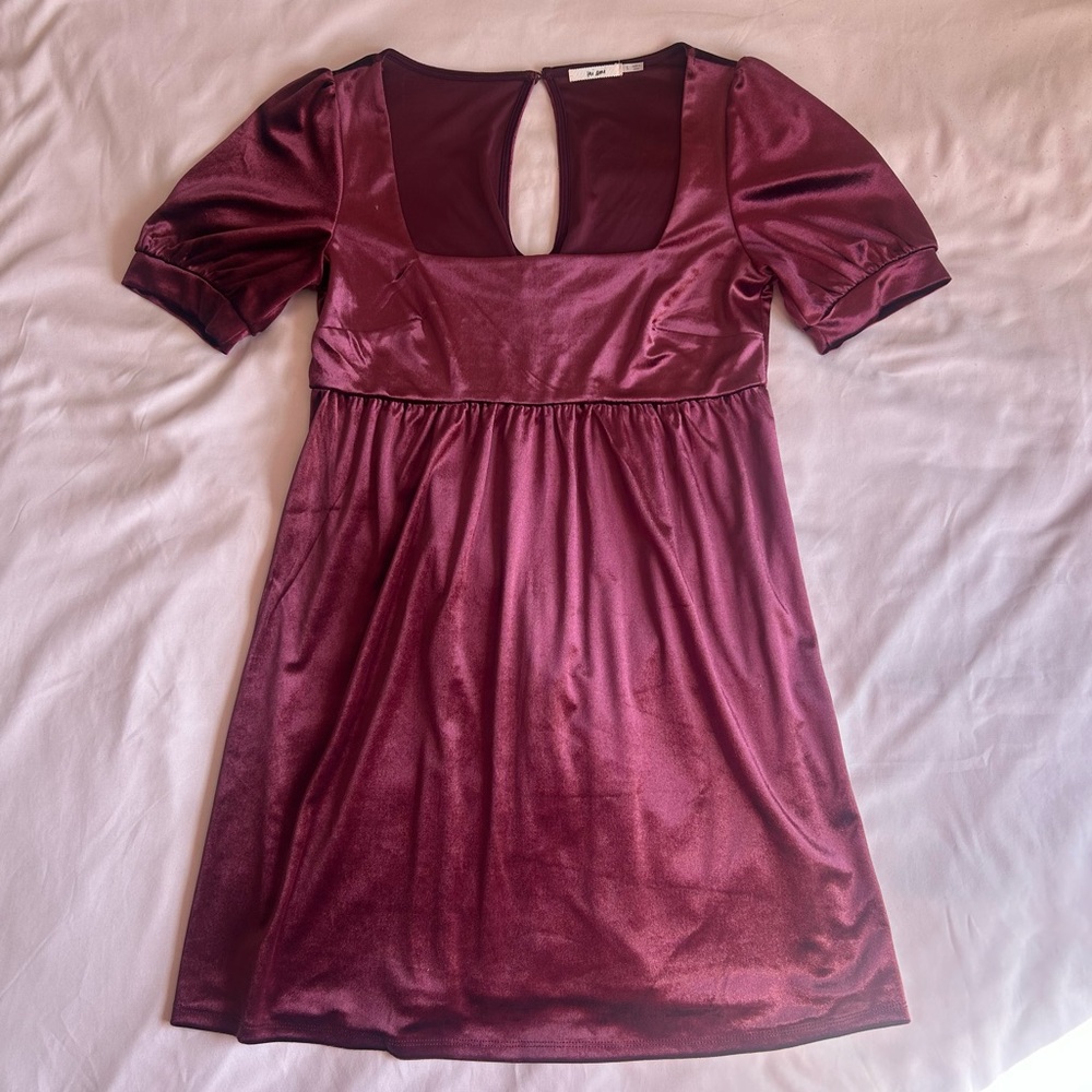 Velvet Babydoll Mini Dress – Size Small
